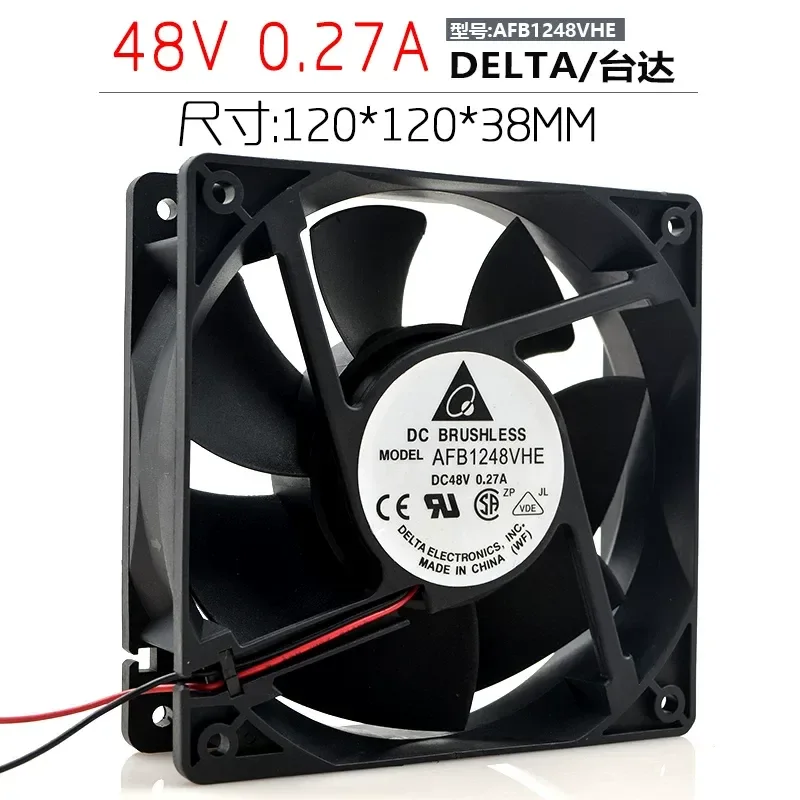 Delta AFB1248VHE 12038 12cm 48V 0.27A 3-wire double ball bearing server fan for Dell HP IBM Lenovo Cisco
