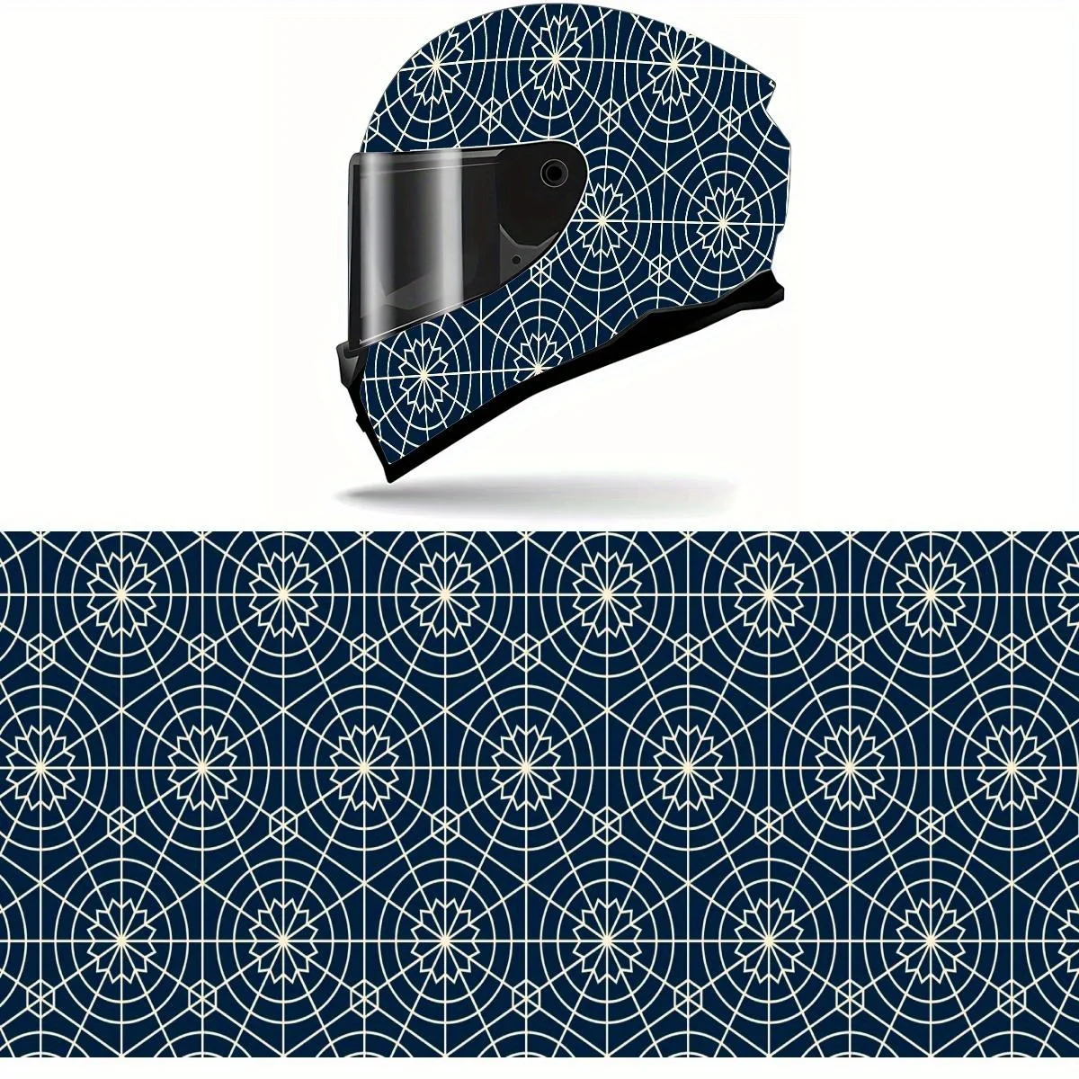 

Arabesque Pattern Design Full Helmet Wrap Sticker Motorcycle Helmet Racing Graphic Decal Vinyl Wrap Helmet Decor Sticker
