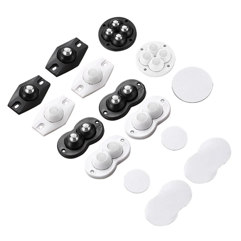 4 個の自己粘着キャスターホイールキャスターホイール 360 度回転ペーストスイベルホイール粘着プーリーペースト移動ローラーキット