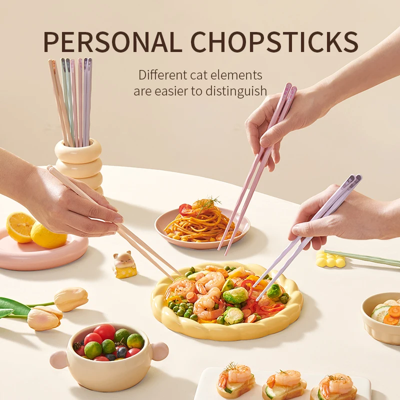 LAN MI Alloy Chopsticks Household Anti-mildew, Anti-bacterial, Anti-slip, High Temperature Resistant, Family Dining, Personal