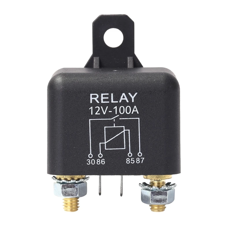 1 PCS Car Truck Motor Automotive Relay Replacement Black 12V 100A Continuous Type Automotive Car Relays