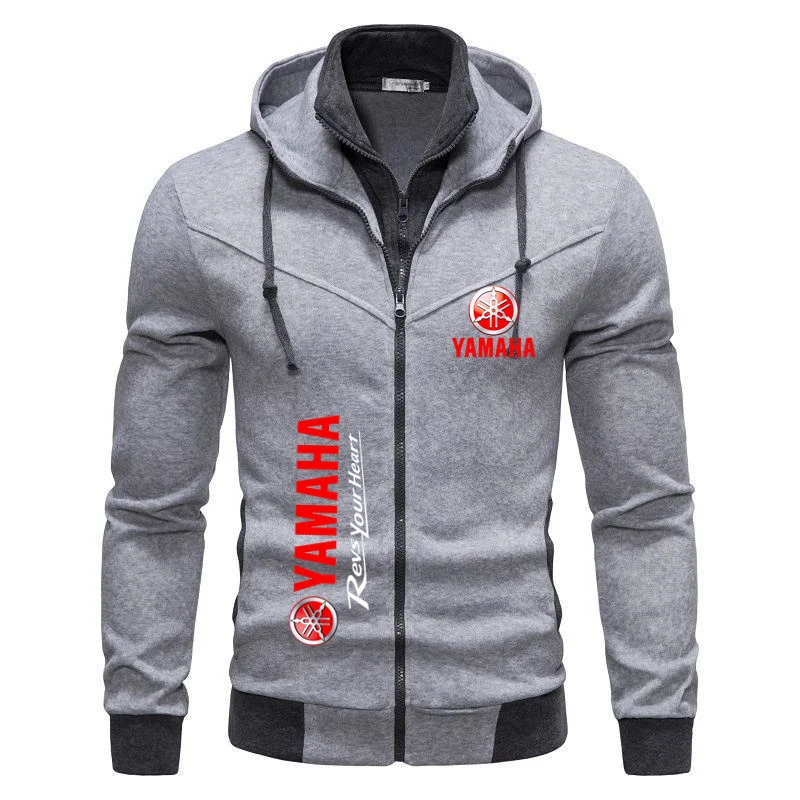 

2025 Yamaha мужская толстовка с капюшоном модная повседневная отпускная двухсекционная спортивная уличная однотонная кардиган с капюшоном толстовка