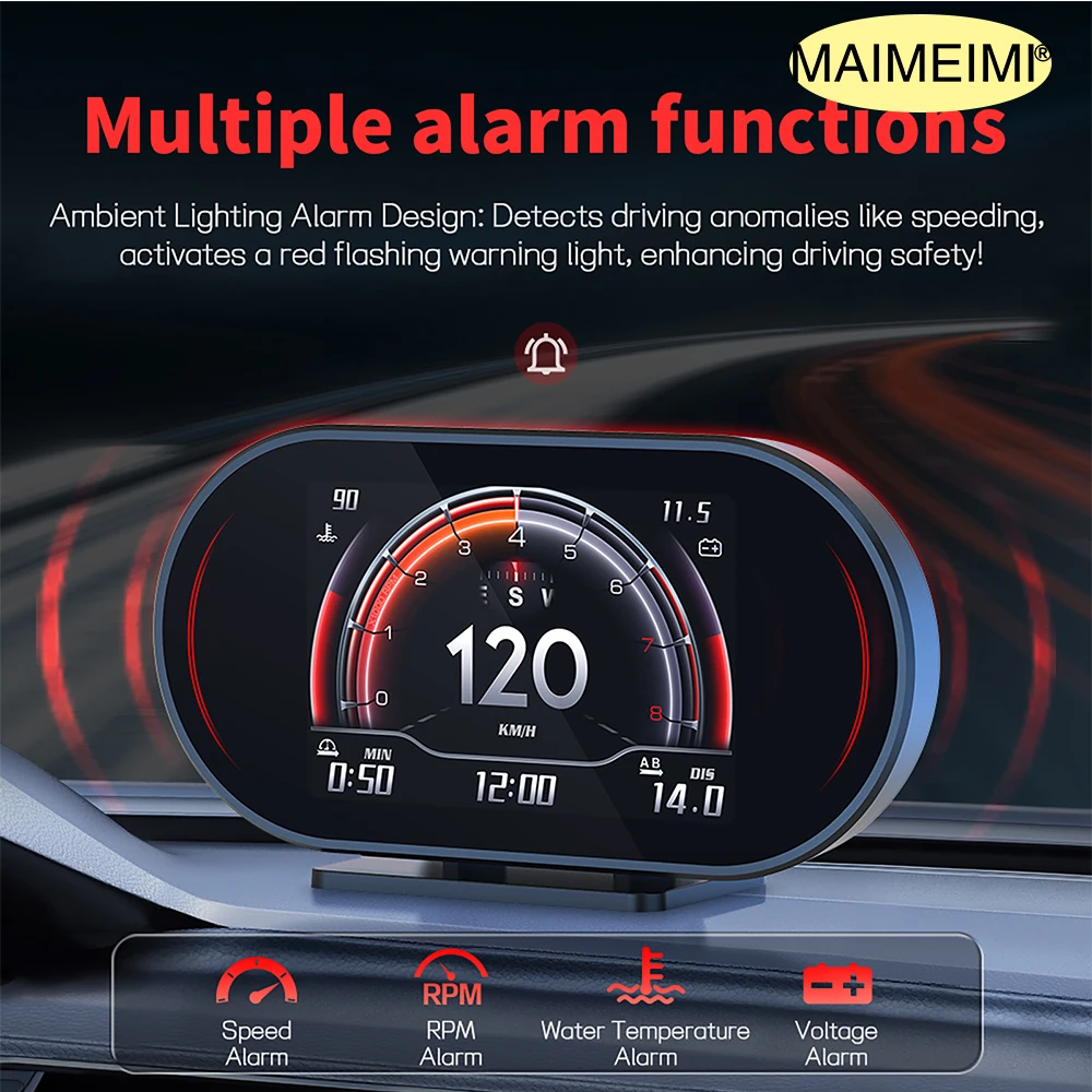 

P27 Автомобильный OBD Проекционный дисплей OBD2 HUD Проектор KM/H MPH GPS Тахометр Сигнализация скорости Многолигий проектор Бортовой компьютер