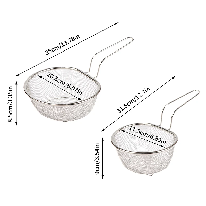 Chafing Dish Versatile Cooking Utensil 316 Stainless Steel Colander Flour Sieve Kitchen Lo Mein Strainer Deep Frying Basket