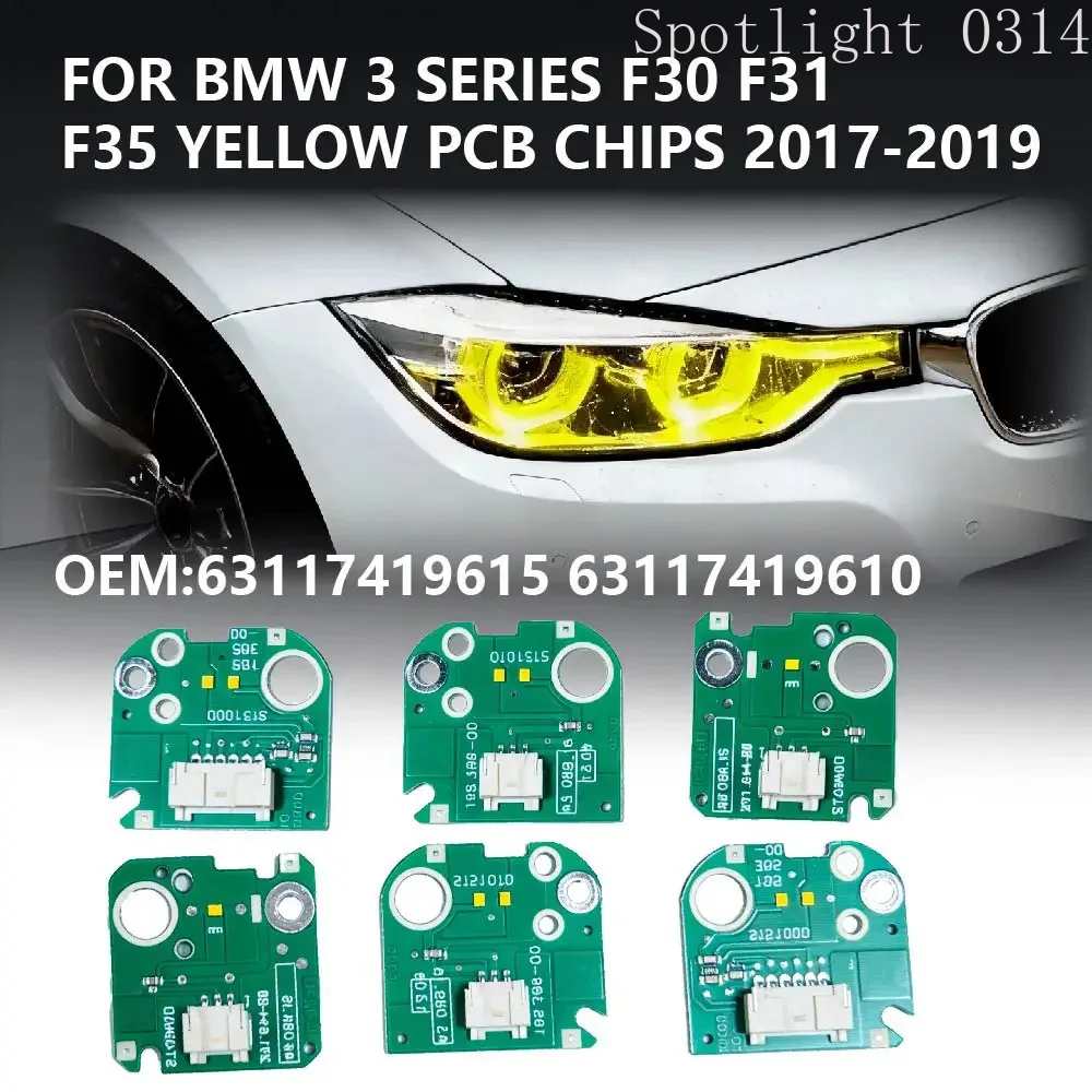 

Для BMW 3 серии F30 F35 2016-2019 LCI: Желтые светодиодные чипы Angel Eye, плата источника дневного света DRL