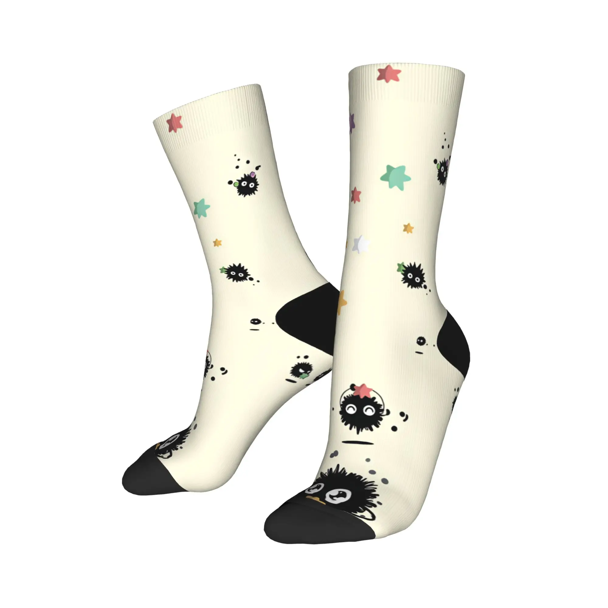 Soot Sprites M-Mononoked Socks  Funny Stockings Men's Medium Soft Running Socks Autumn Graphic Anti Skid Socks