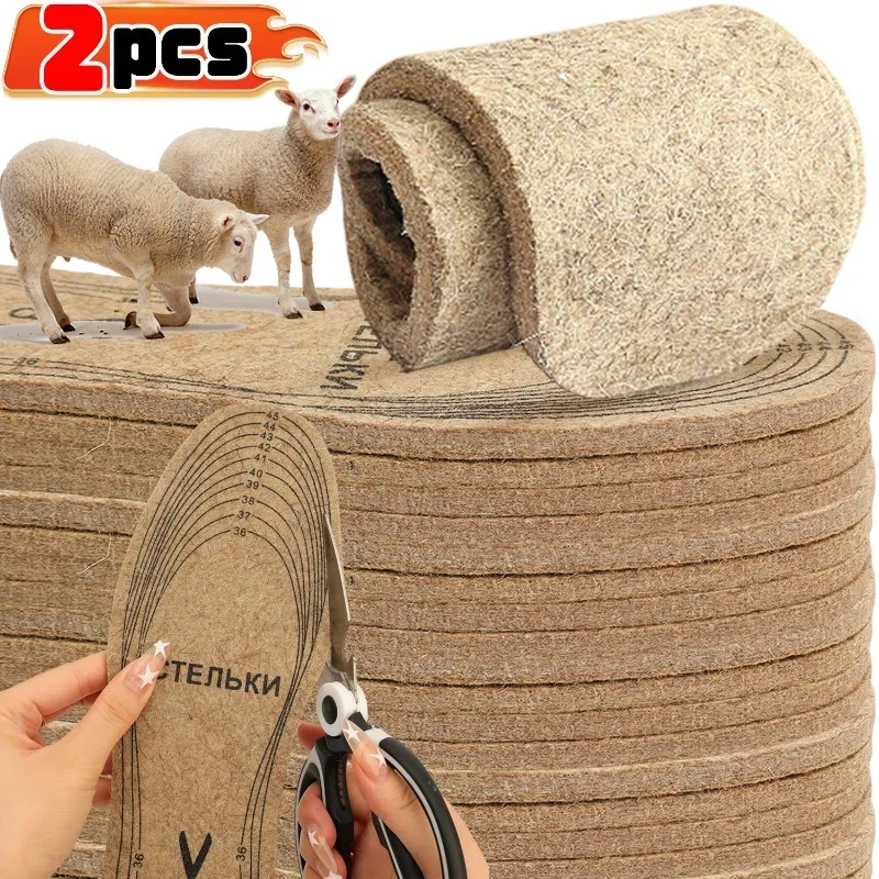 

Warm Winter Wool Shoe Inserts Trimmable Wool Felt Insoles Thermal Insulation Shoe Pads for Unisex Adjustable Cushioned Foot Care