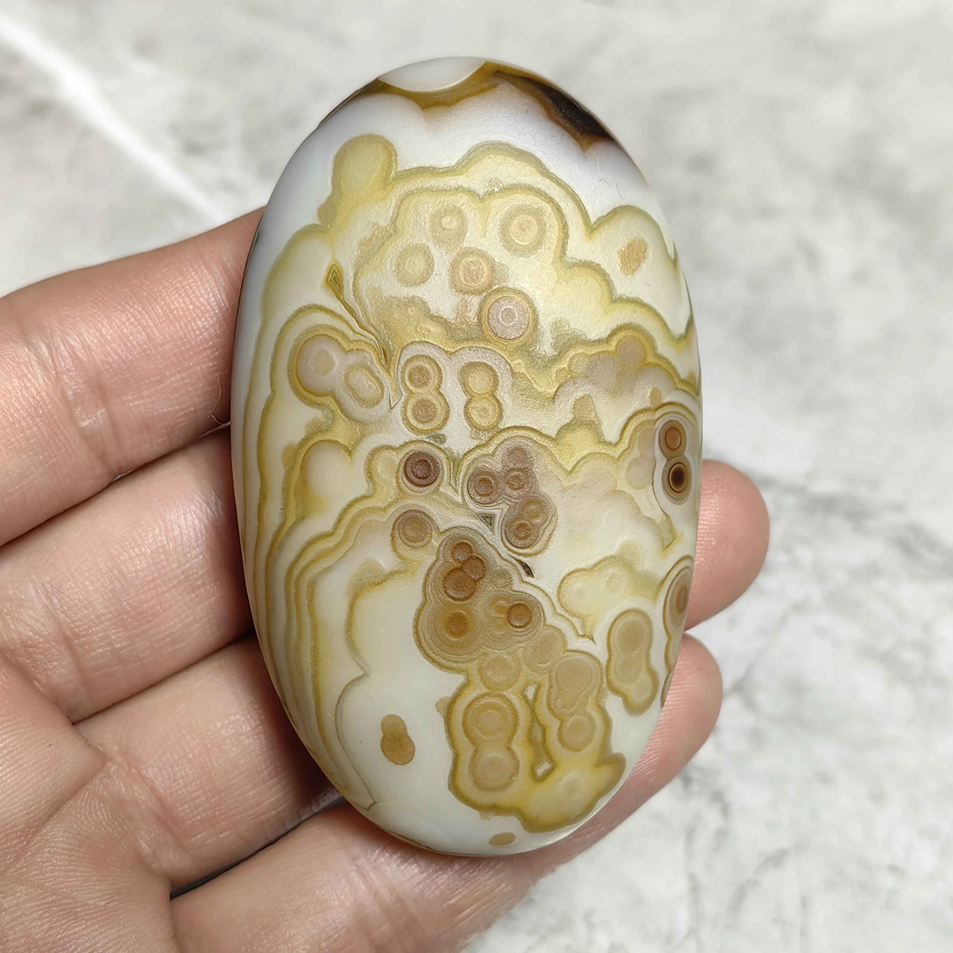 All-natural Divine Eye Agate Rough Stone Palm Stones Collection Meditation Stress Relief Energy Work Good Luck Attract Wealth