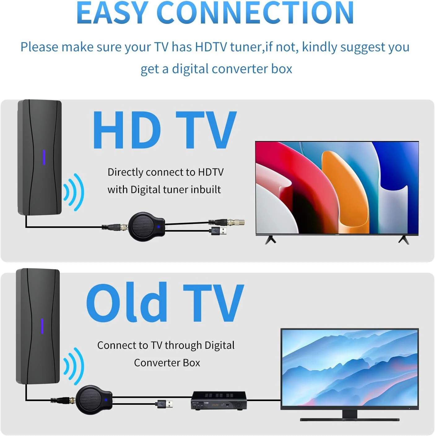 1080p 4K Outdoor/Indoor TV Antenna Amplified HDTV Digital Antenna 10M High Quality Coaxial Cable Ooutdoor TV Anteena view 4