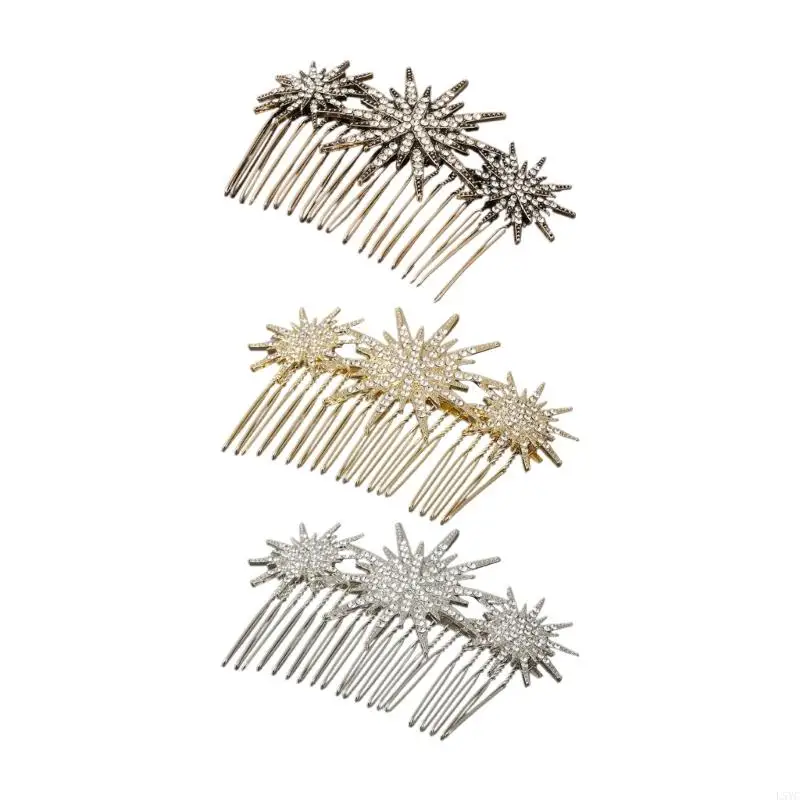 

L5YC Y2k Star Hair Comb Shinning Glitter Hairpin Lovely Hair Clip