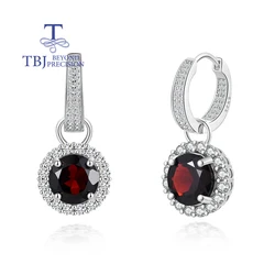 Luxury January Birthstone atural garnet earrings S925 silver fine jewelry lady anniversary & banquets wear