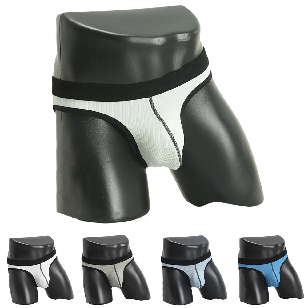 

Comfortable Casual Men Low Waist Solid Color Soft U Pouch Underwear Bikini Underpants Suitable For All Seasons