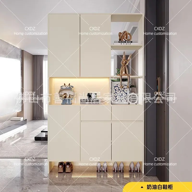 Entry Solid Wood Pine Shoe Cabinet Indoor Storage for Home Entrance Living Room Wall Mounted Organizer