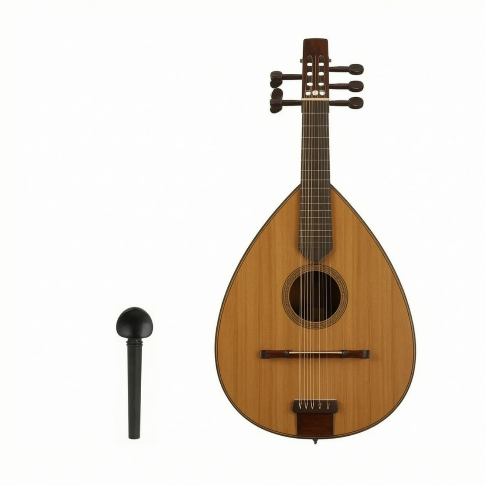 12 Pieces Oud Pegs with Eye-Shaped Inlay Inlay Ebony Oud Tuning Pegs Friction Peg Wooden Instrument Parts Easy to Install