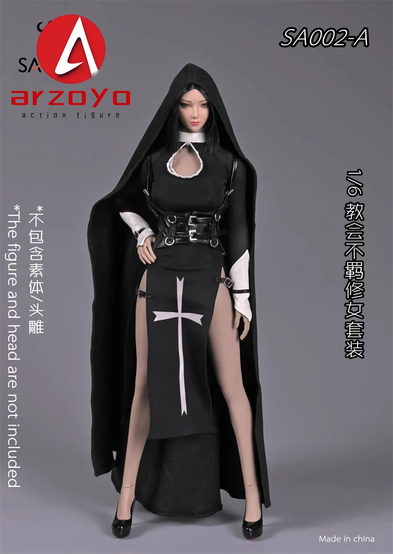 SA Toys SA002 1/6 Church Sisters Tube Top Skirt Dress Long Cloak Clothes Set Model Fit 12'' Female Action Figure Body