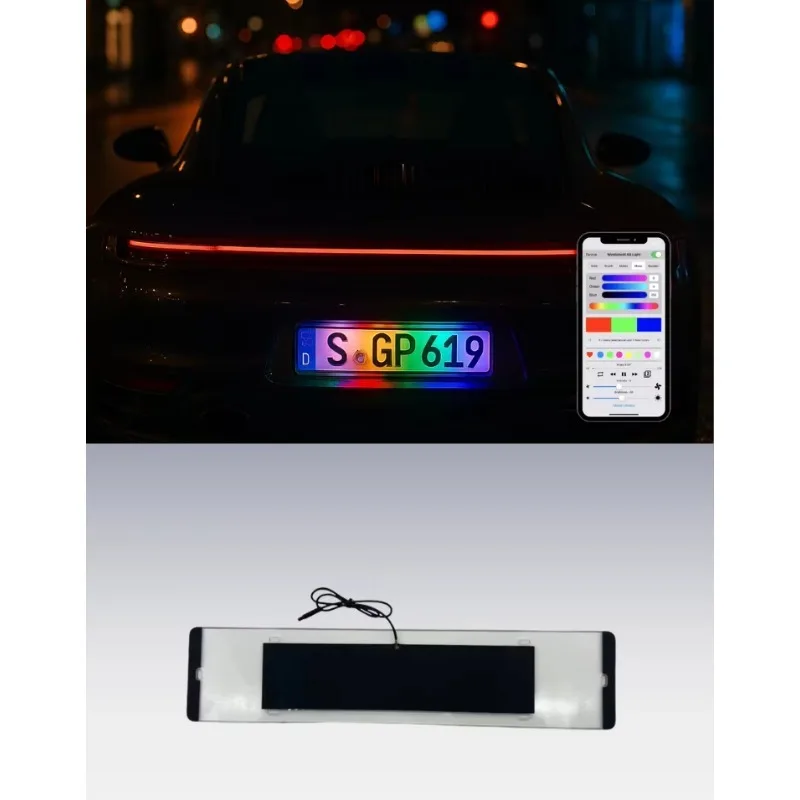 Color Changing APP Controlled LED License Plate Light for European Vehicles, Durable PC ABS Housing