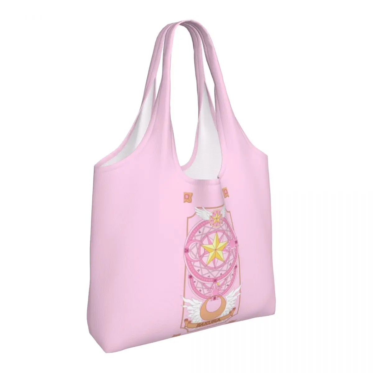 Card Tarot Graphic Shopper Bag Cardcaptor Sakura Clow Shopping Bags Woman Travel Polyester Tote Bag Reusable Designer Handbags