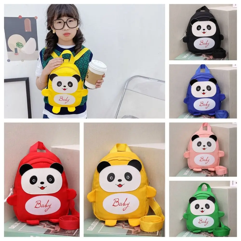 

Cute Cartoon Panda Children Backpack Anti-lost Adjustable Children School Bag Mini Double Shoulder Kindergarten Backpack Boys