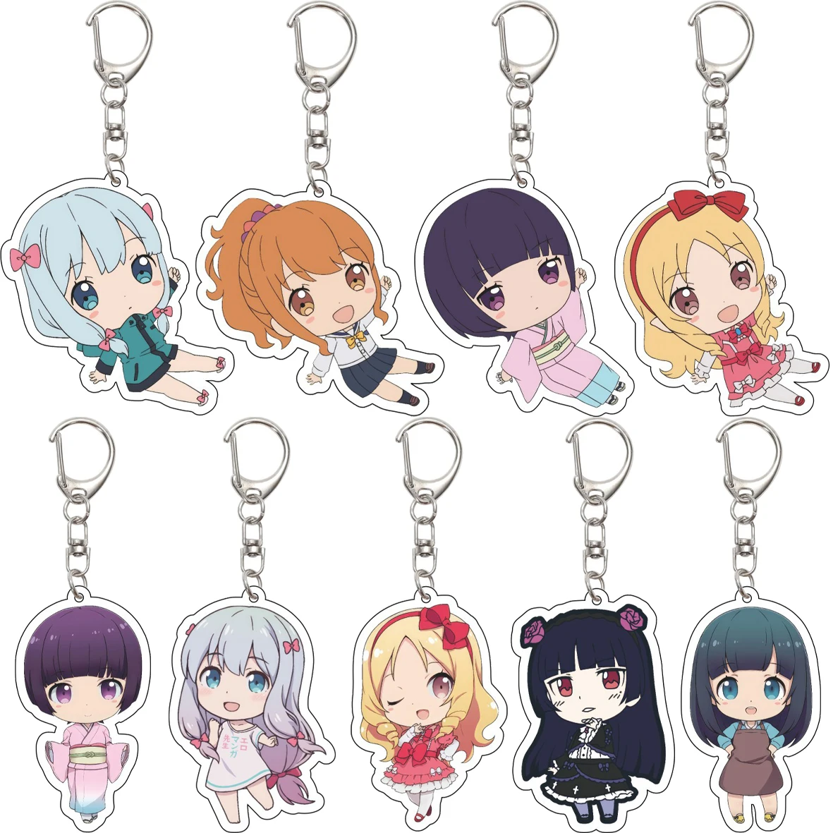 Chaveiro de Acrílico 55MM Anime Eromanga Sensei Izumi Sagiri Emily Granger Muramasa Senjyu Jinno Megumi Umezono Presentes Fofos de Natal