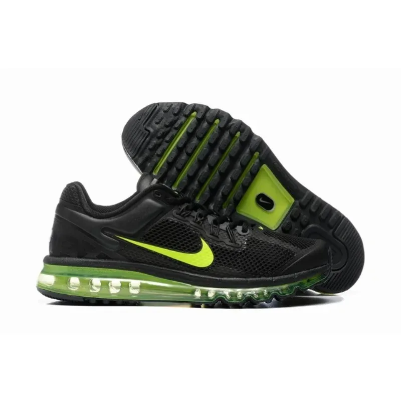 

Nike Air Max 2013 Black Anthracite Cyber Air Cushion Comfortable Outdoor Men Women Running Shoes Black Green Sneakers HF3660-001