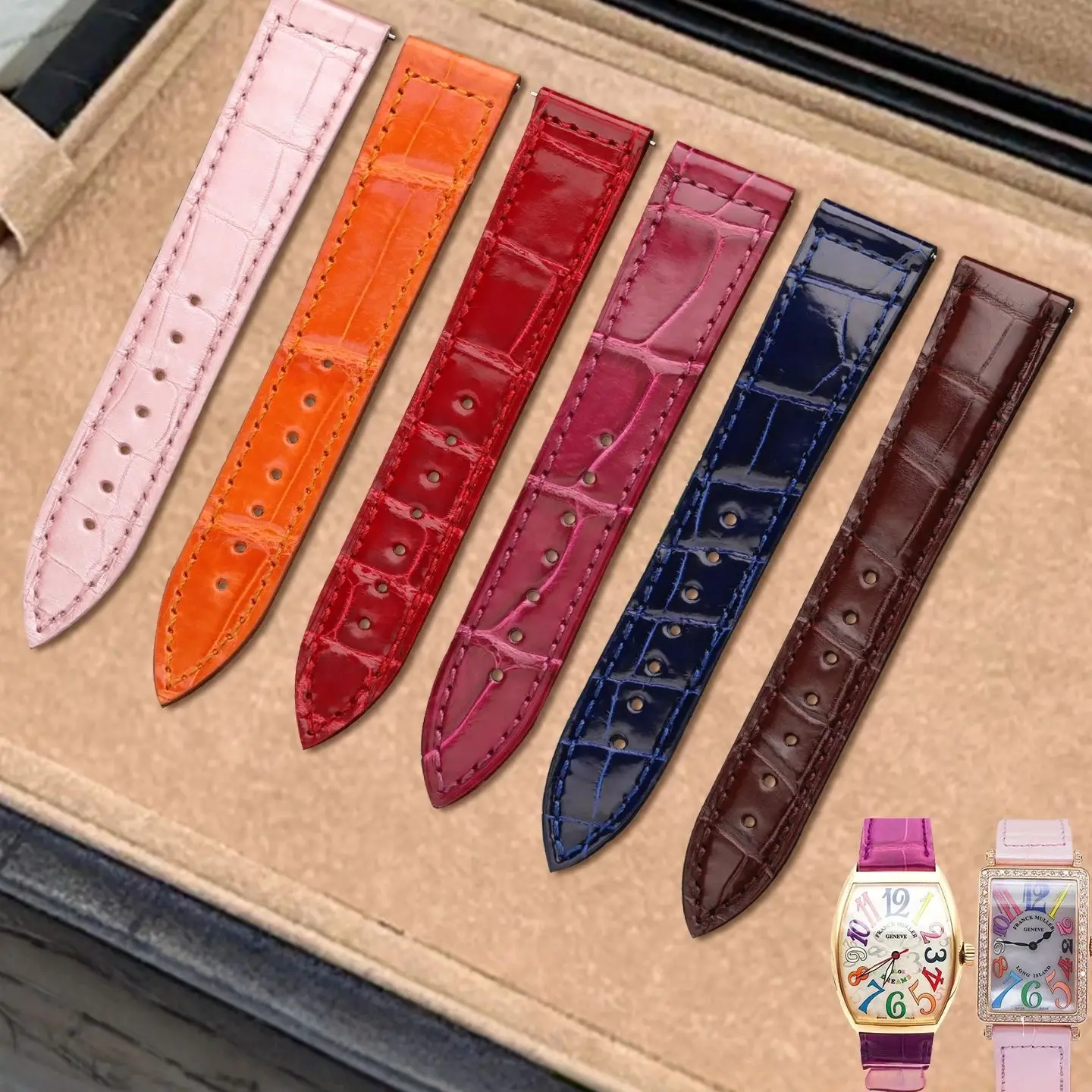 Fit For Franck Muller Original Alligator Leather Watch Strap 16mm 17mm 18mm 19mm 20mm 21mm 22mm 23mm 24mm 25mm Crocodile Leather