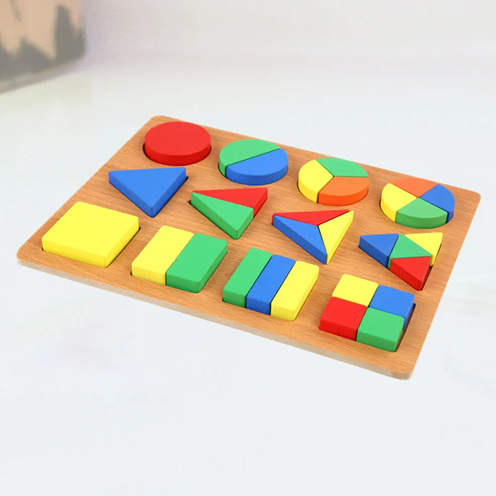 1set Geometrische Platte Form Anerkennung Spielzeug Bunte Holz Jigsaw Frühen Lernen Bildungs Kinder Spiel