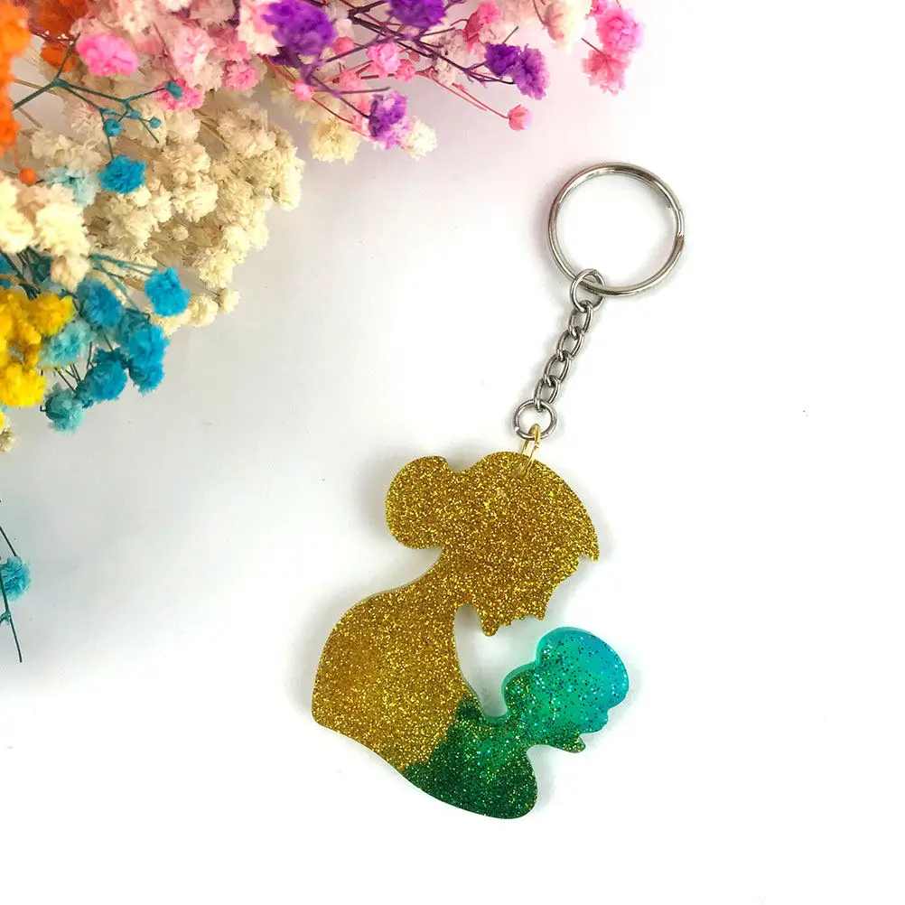 

3Pcs Mother's Day Keychain Molds Silicone DIY Key Ring Pendant Mold Hanging Decor Flexible Safe Silicone DIY Molds
