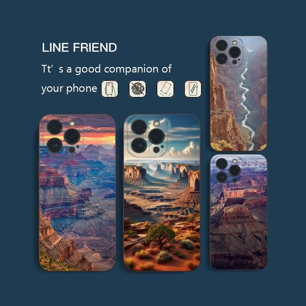 Grand Canyon Phone Case  For iPhone16 15 14 13 12 Mini 11 Pro XS Max X XR SE5 6 7 8 Plus Soft Silicone Cover