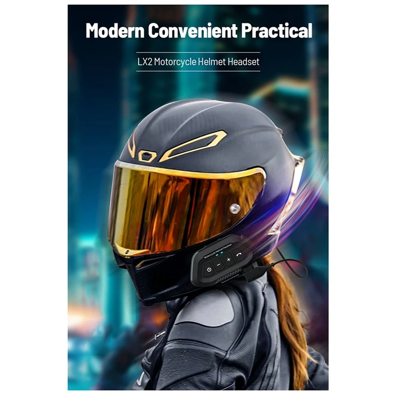 جديد دراجة نارية خوذة سماعة رأس بخاصية البلوتوث مقاوم للماء سماعة الحد من الضوضاء اللاسلكية حر اليدين Ip67 مقاوم للماء