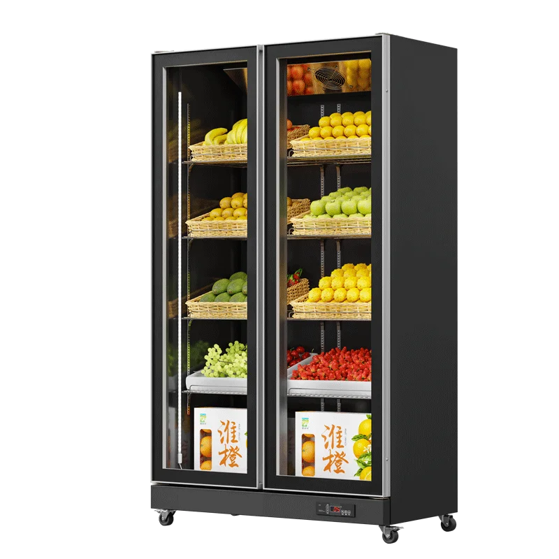 Supermarket Fruits Vegetable Low Temperature Fresh Cooler Commercial Fruit Display Fridge Refrigeration Equipment