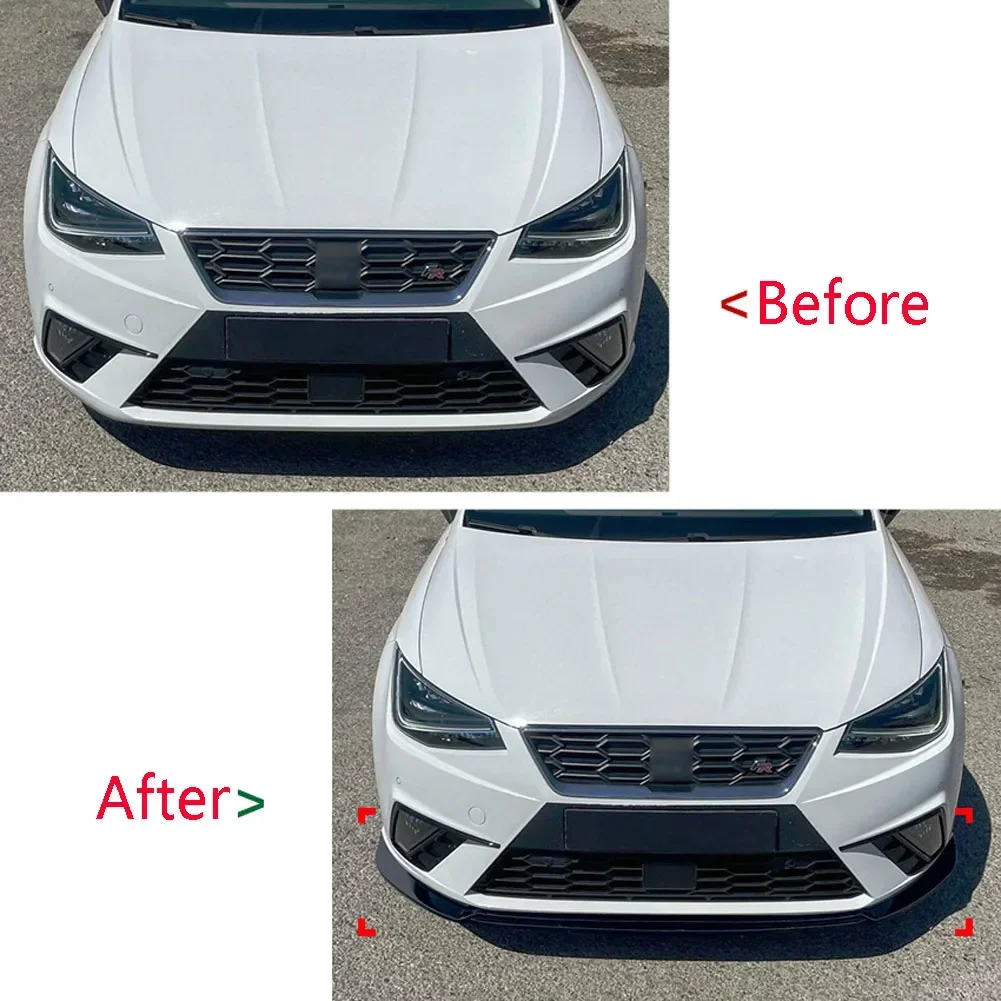 Three Stage Front Lip Splitter Spoiler Side Lower Splitters Body Kit For Seat Ibiza MK5 Standard/FR 2018+