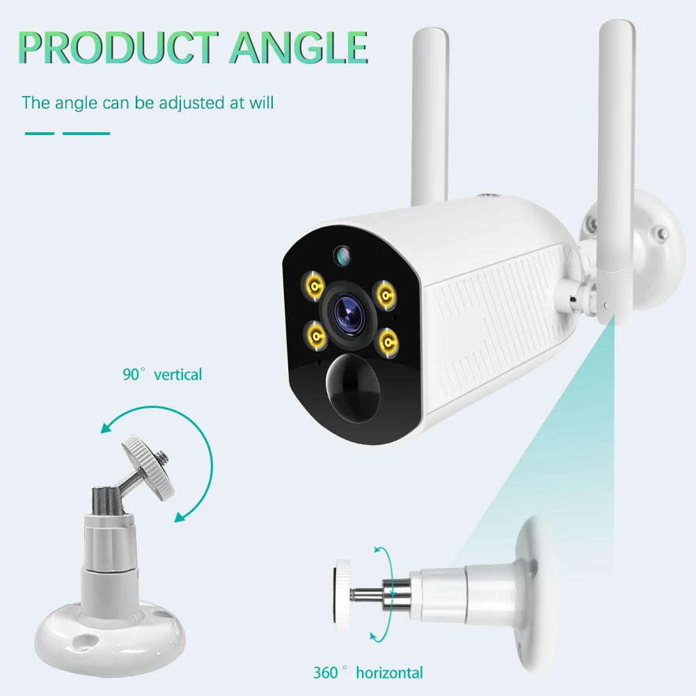 720P Ptz Wifi Ip Camera Outdoor 4X Digitale Zoom Ai Menselijk Detecteren Draadloze Cam P2P Audio 2MP Full Color waterdichte Cctv Camera