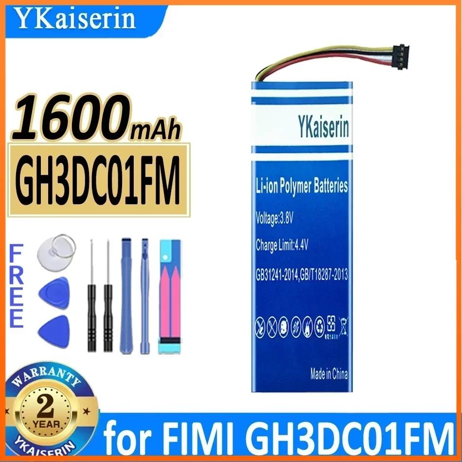 YKaiserin 1600mAh GH3DC01FM  Replacement Battery for FIMI PALM Gimbal Cameramobile Phone Batteries Bateria Warranty