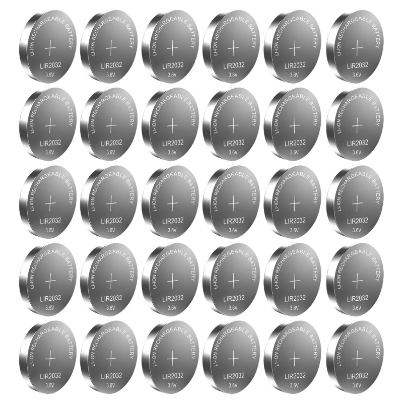 Button Cell Batteries 3.6V 40mAh LIR2032 LIR 2032 Coin Cells for Remote Devices