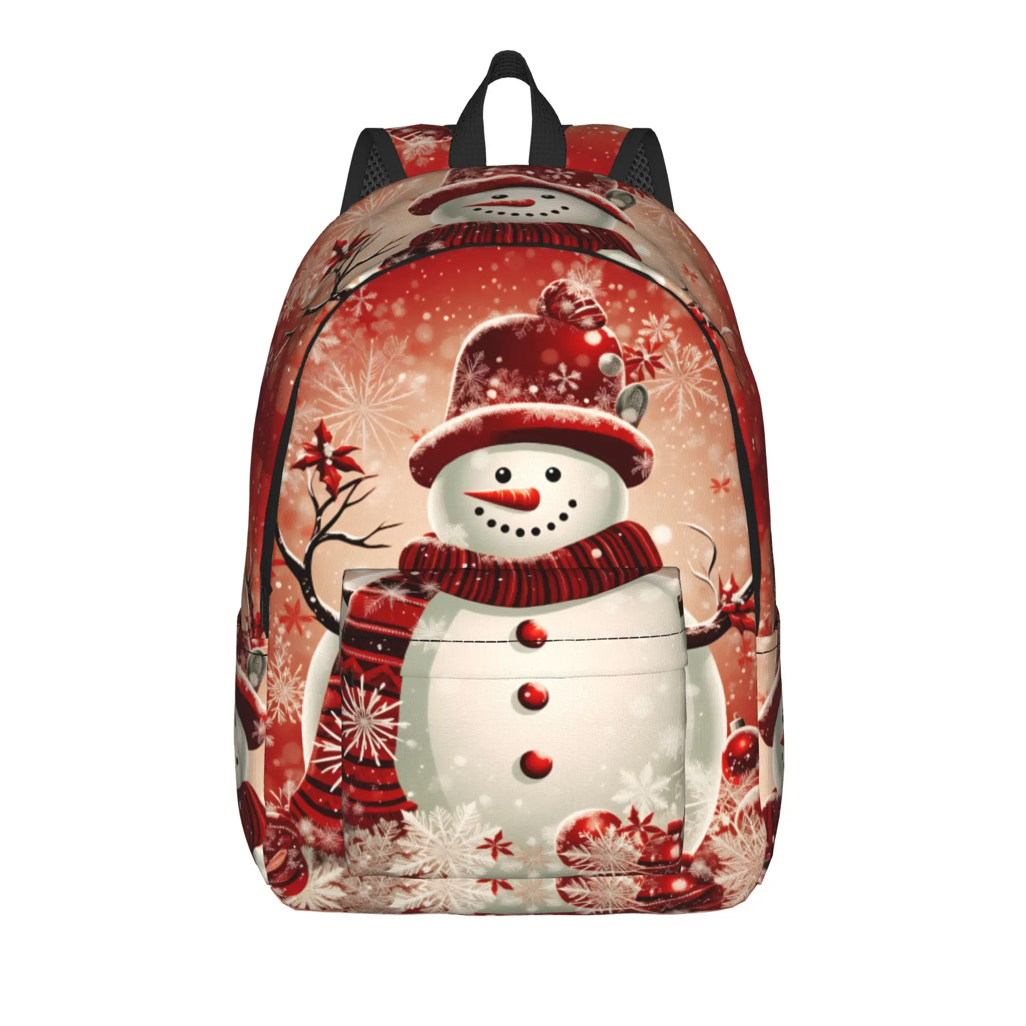 Christmas Santa Snowman Backpack Male  Soft Backpacks Polyester Kawaii High School Bags Camping Design Rucksack