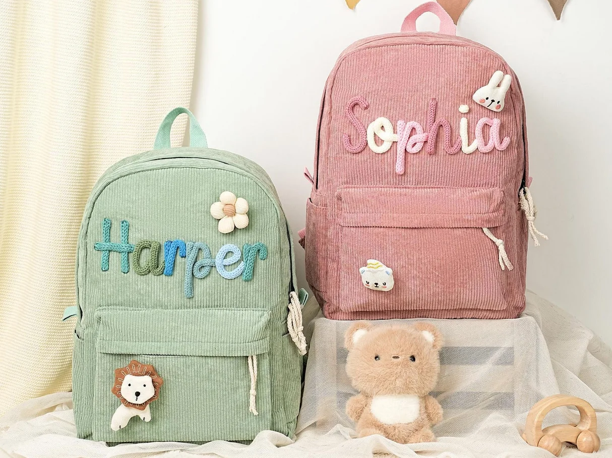 

Personalized Kids Name Backpack,Custom Children Toddler School Bag,Back To School Gift,Kids Book Bag,Handmade School Bag for Kid