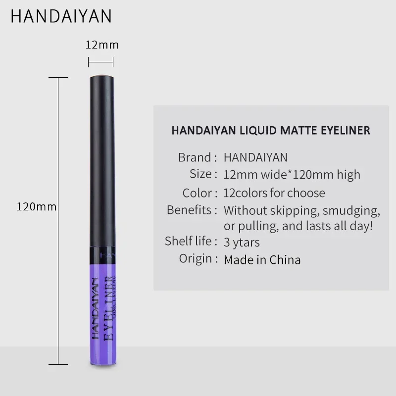 Kleurrijk Vloeibaar Eyelinerpotlood Waterdicht Langdurig Sneldrogend Geen bloeiende eyeliner Pen Cosmetica Gereedschap Blauw Roze Wit 2024