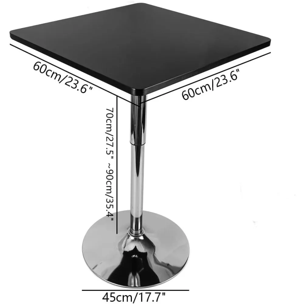 Modern Standing Table Bar Table Height Adjustable 70-90cm, Stainless Steel Round Base Wear-resistant Outdoor Tavern Table Beer