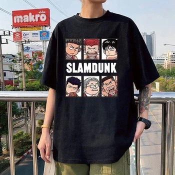 슬램덩크 패턴 남성용 코튼 반팔 티셔츠, 클래식 캐주얼 스포츠 의류, 일본 애니메이션 프린트, 여름 상의, 신상 Best5 슬램덩크 패턴 남성용 코튼 반팔 티셔츠, 클래식 캐주얼 스포츠 의류, 일본 애니메이션 프린트, 여름 상의, 신상 Best5