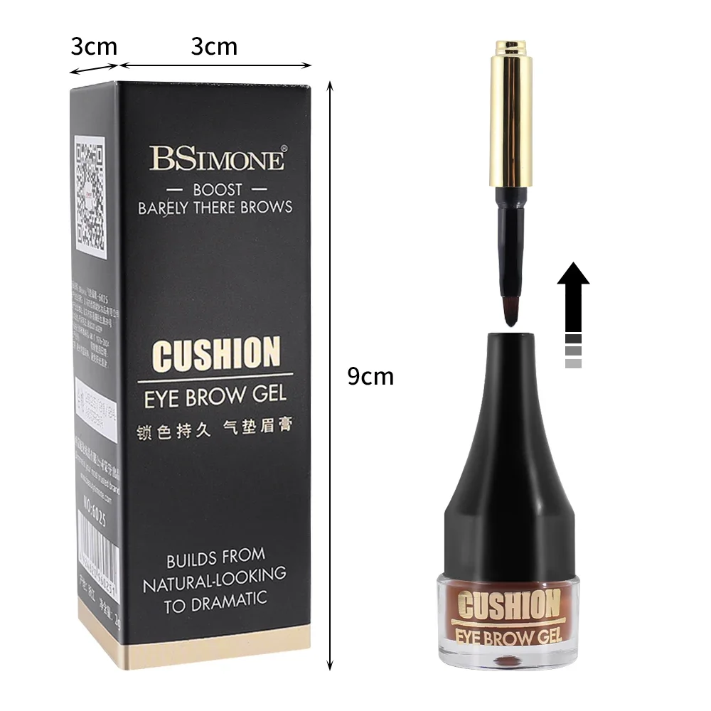 4 Colors Brown Black Eyebrow Cream Enhancers Waterproof Long-lasting Air-cushion Dye Brows Gel Tinted Makeup Liquid Eyebrows