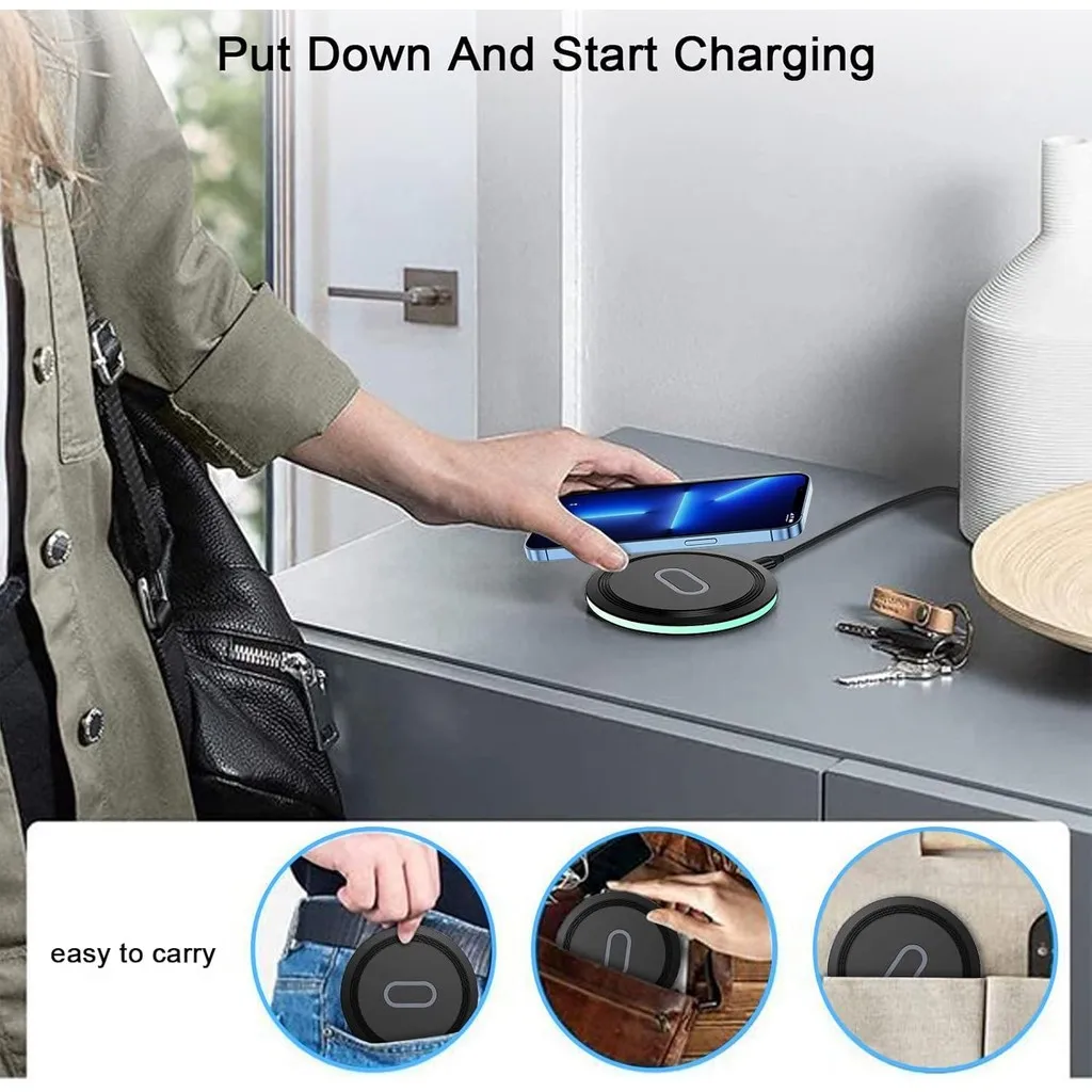 Wireless Charger Samsung Fast Charging Pad for Samsung Galaxy S25 Ultra/S24 FE/S23 Ultra/S22/S21/Z Flip 6 5 15W view 6