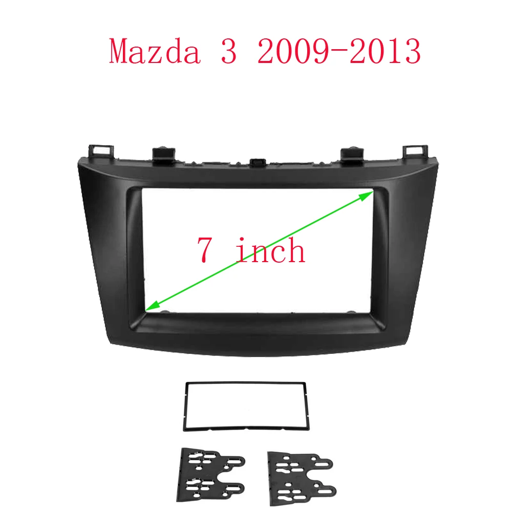 WQLSK 2 Din 7 INCH Radio Stereo Fascia Frame CD Panel Trim Replacement for Mazda 3/Axela 2004-2009 2010 2011 2012 2013