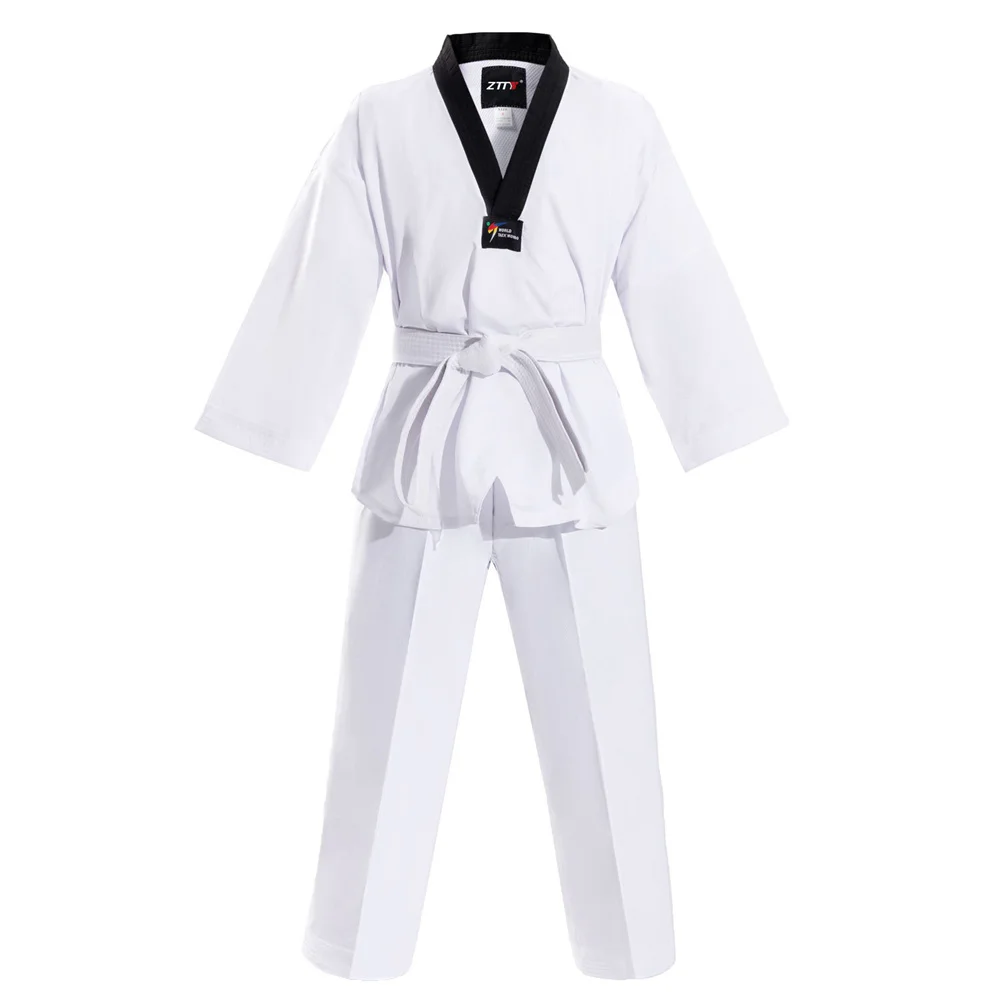 Taekwondo Uniform Dobok Adult Children's Competition Long-Sleeved Shirt & Pants Set Gymnasium TKD Training Suit