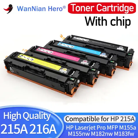 Avec puce Compatible HP 215A 216A cartouche de Toner pour HP Laserjet Pro MFP M155a M155nw M182nw M183fw imprimante W2410A W2310A couleur