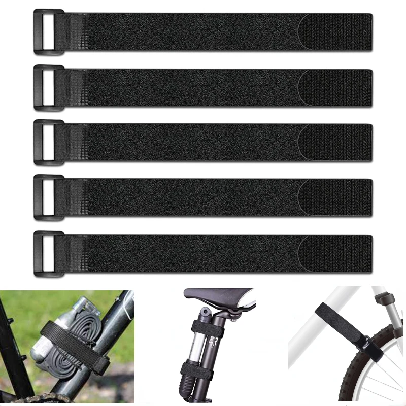 5Pcs Fixed Straps Self-adhesive Fastening Cable Straps Reusable  Wheel Cable Ties Nylon Multifunctional Bike Securing Items Tape