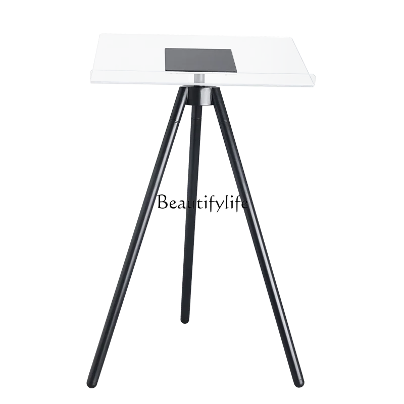 03.Magazine page turning rack ornament desktop light luxury metal acrylic floor tripod large book album display reading rack