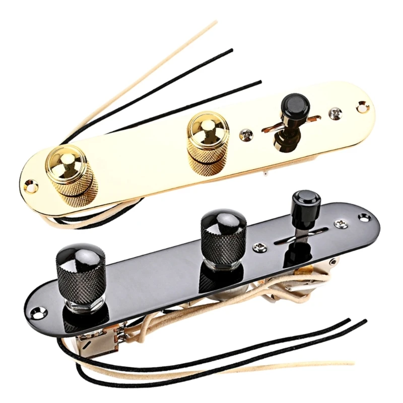 

Guitar Control Plate 3 Way Metal Prewired Control Plate Wiring Harness Knobs Standard Guitar Replacement DropShipping