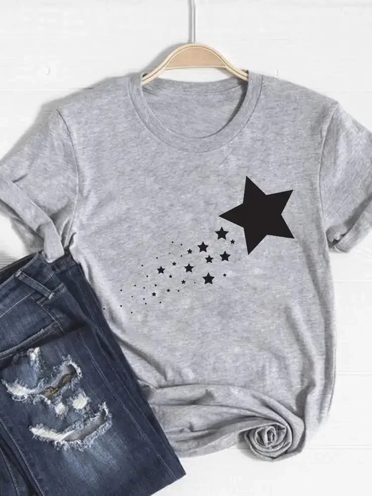 طباعة تي شيرت قصير الأكمام الصيف قمة الموضة ملابس النساء ديناصور الحيوان الاتجاه الملابس رمادي الأساسية المحملة الجرافيك تي شيرت #2