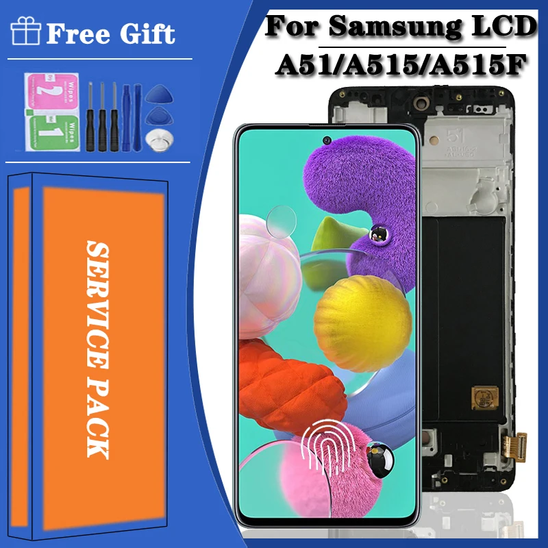 Super AMOLED For Samsung  A51 A515 LCD Display A515F/DS A515FD A515 LCD Display Touch Screen Replacement A515F Display