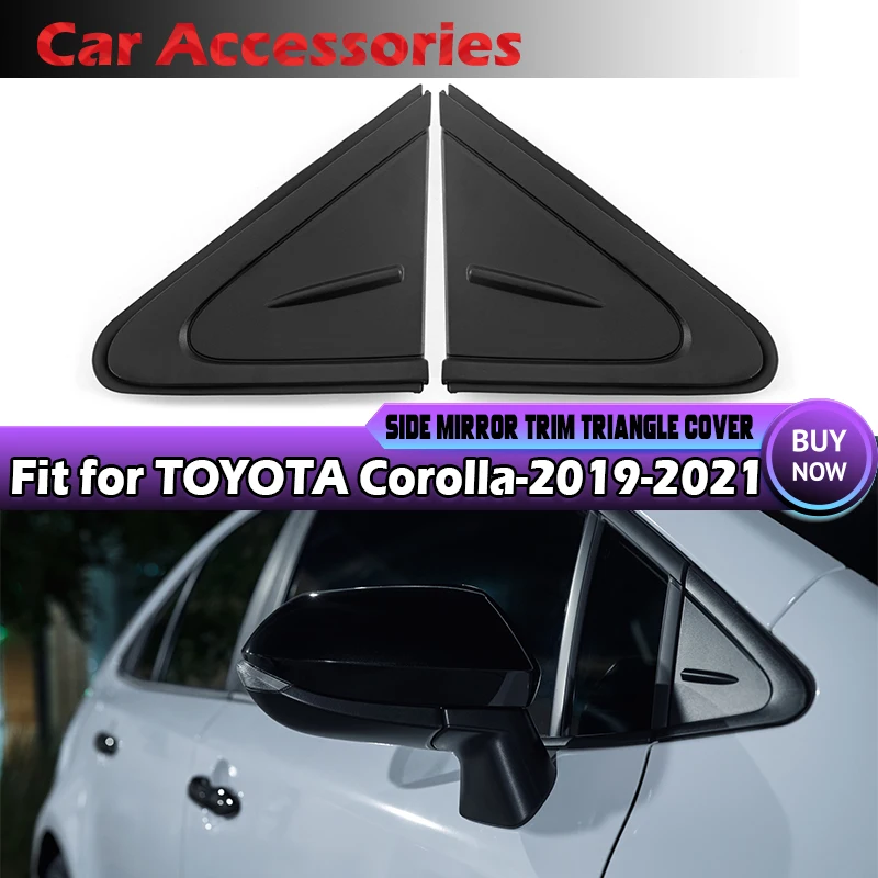 

Car Side Mirror Corner Triangle Cover 60117-02370 60118-02370 For Toyota Corolla 2019 2020 2021 Left Right Black Accessories